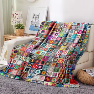 Boho Style Colorful Blanket, Casual Soft Throw Blanket, Warm Napping Blanket for Home Office Travel, Summer Gift, Bedroom Accessories, Bedroom Decor, Room Accessories, Halloween Decor