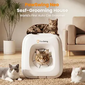 PawSwing Neo Self Groomer for Hairball Control and Shedding Relief 360° Skin Friendly Brush Pet Hair Remover Tool Gentle Self Cleaning Automatic Fur Collection Smart Grooming House