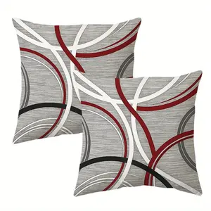 2pcs Modern Abstract Line Throw Pillow Covers, Comfortable Cushion Cases for Living Room, Patio, Sofa, Single-sided Printing, Without Pillow Core, Home Textile