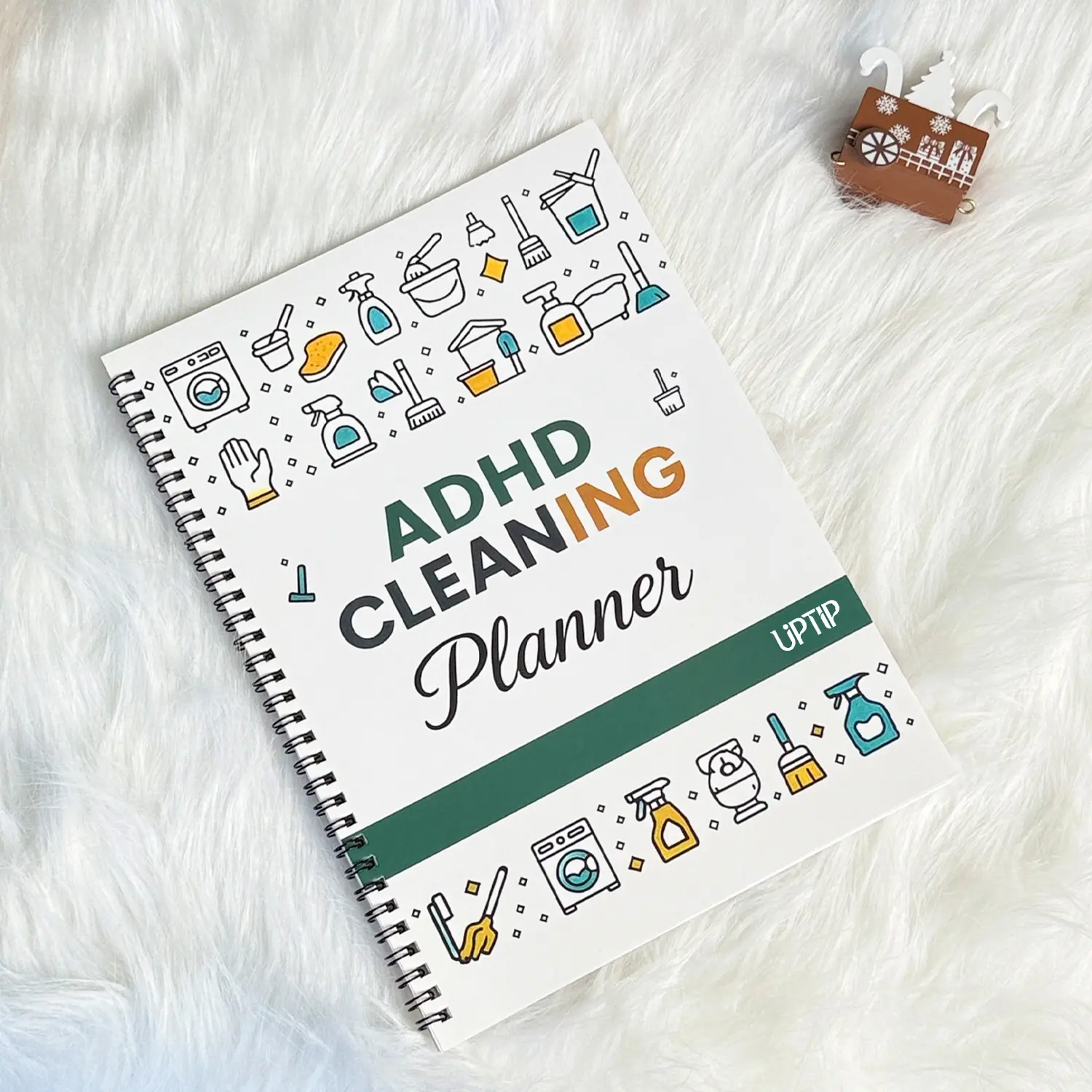 UPTIP ADHD Checklist Notebook for Task Management, A4 Office Stationery, Multi-Sections with Daily-Weekly-Monthly Schedule Sections, Durable Cover, Smooth Paper, for ADHD Individuals, Home Office Dorm