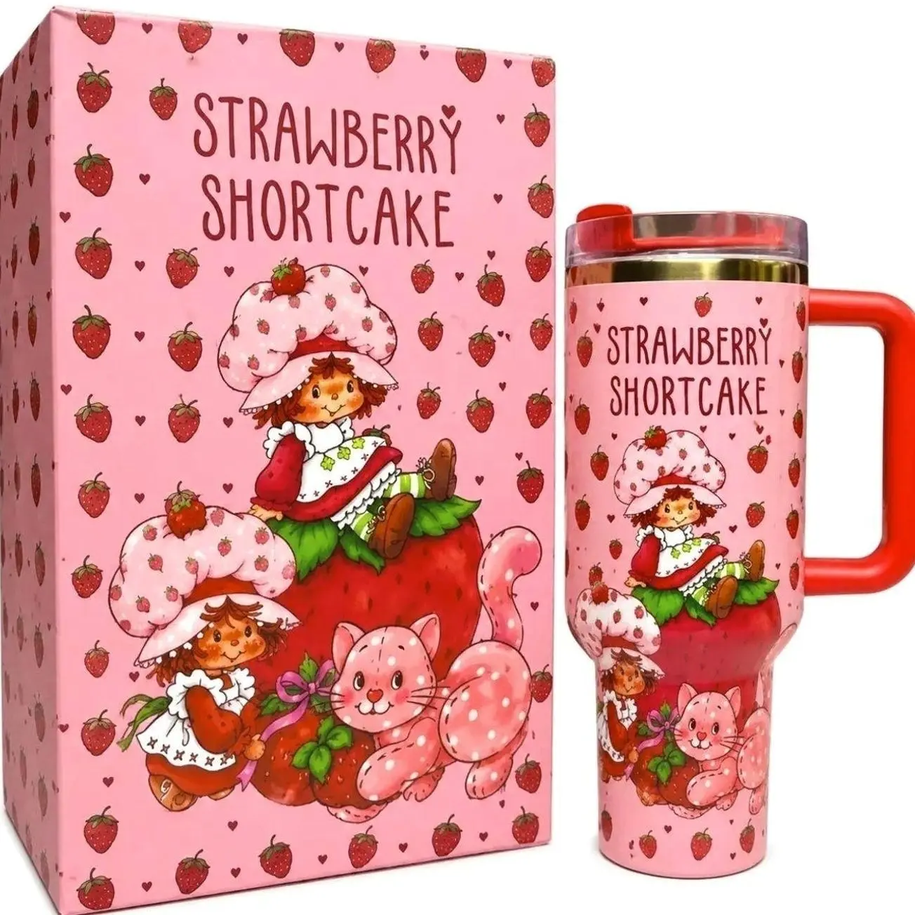 Strawberry Shortcake Quencher 40 Oz, Limited Edition Drinkware, Tumbler Gift for her
