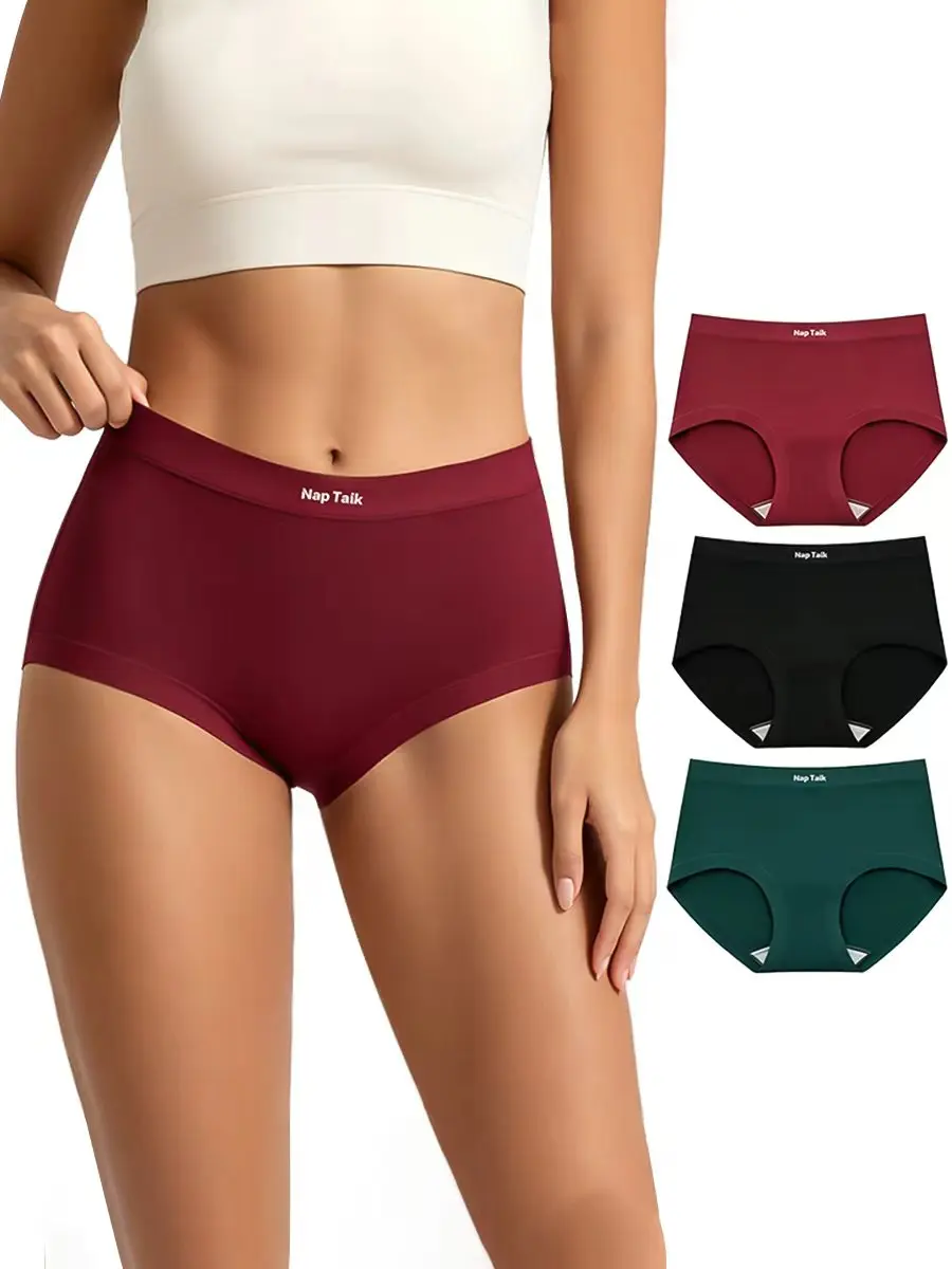 Women's High Waisted Cotton Full Coverage Panties, High-Temp Sterilized Vacuum Pack, Grid Antibacterial Crotch, Mild Tummy Control, Luxury Gift Box for Mother’s Day & Birthday Women's Soft & Breathable Underwear,  Stretchy & Durable period Black Bridal Ma