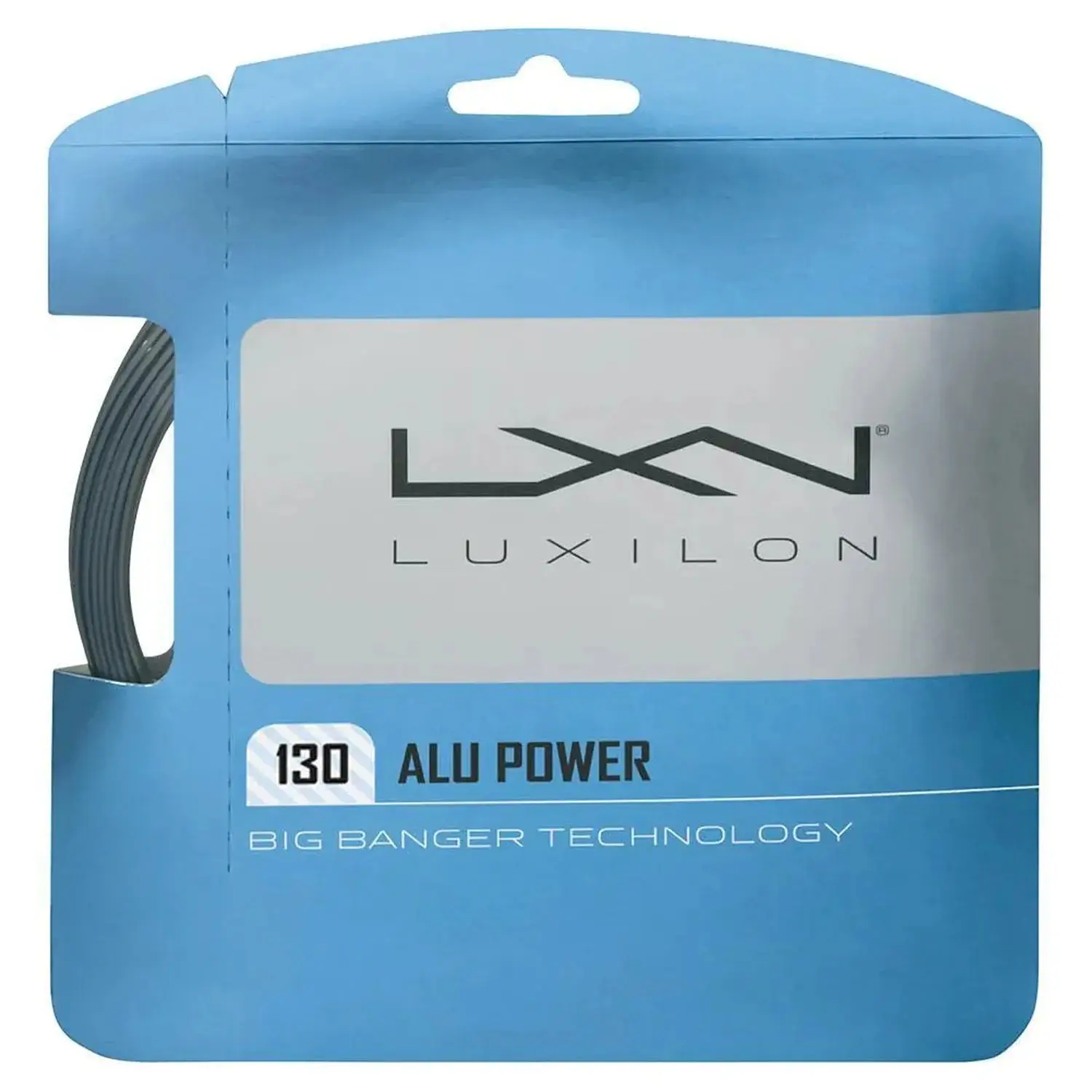 ALU Power 130 Silver Tennis String - 16G 1.30mm Durable Polyester Monofilament for Power, Control, Spin in Sports Rackets
