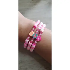 Pink Girl Summer Clay Bracelet