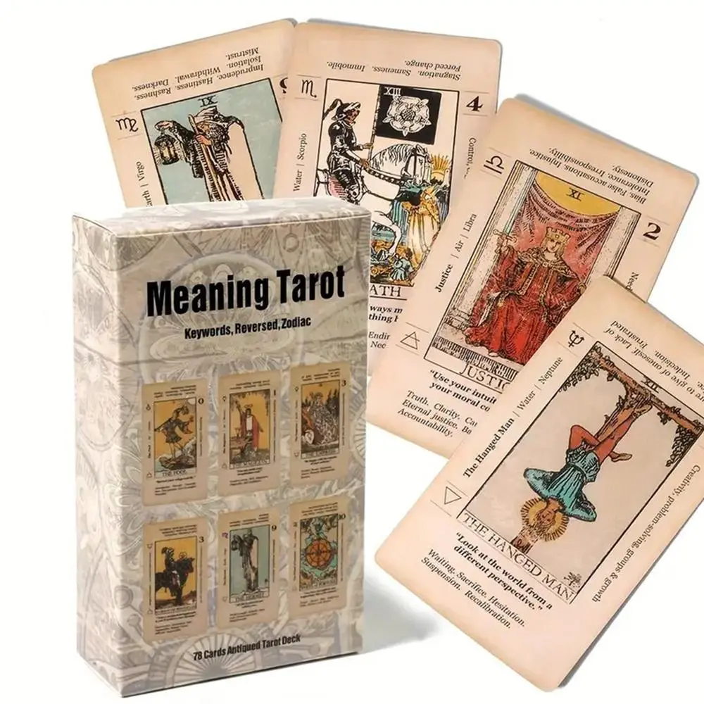 Meaning Tarot Card Game, Cards Games, 1 Box Portable Tarot Card Game, Tarot Card Game for Adults, Party Game, Fun Game for Friend, Tarot Card Decks, Durable Tarot Cards