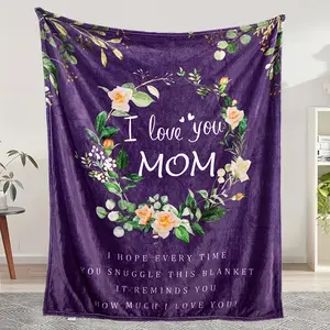Luxuriously Soft Flannel Throw Blanket - 1pc 280gsm, French Country Floral Print, Birthday Gift Ideas for Mom, Ultimate Comfort for Memorable Occasions,summervibes