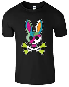 Funny Bone Rabbit Happy Easter Christmas Party Gift Unisex T-Shirt Collar Cotton Menswear