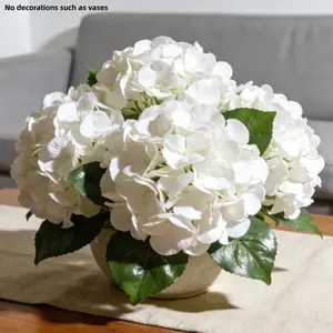 3 large diameter simulated hydrangea flowers, single stem realistic hydrangea flowers, 54cm simulated tactile latex hydrangea flowers, artificial flower decoration for weddings, parties, offices, and homes