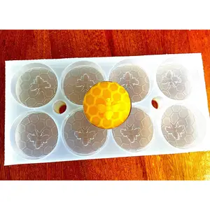 Silicone honey bee Tealight candle Mold - honeybee honeycomb tealight mold - 8 cavities - wax melt lotion bar soap