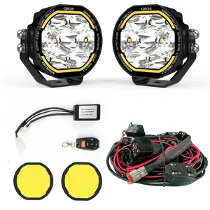 YBYZ 3585 Series 3.5Inch 66W LED Pods Light , Amber DRL/Hyper Spot Light 2 Modes, 14000LM Offroad Round Fog Light Bar for  Trucks Pickup Golf Cart SUV ATV UTV 4x4 Van Camper Boat Vehicle, Driving Lights