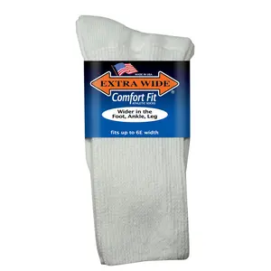 Extra Wide Athletic Crew Socks for Men and Women