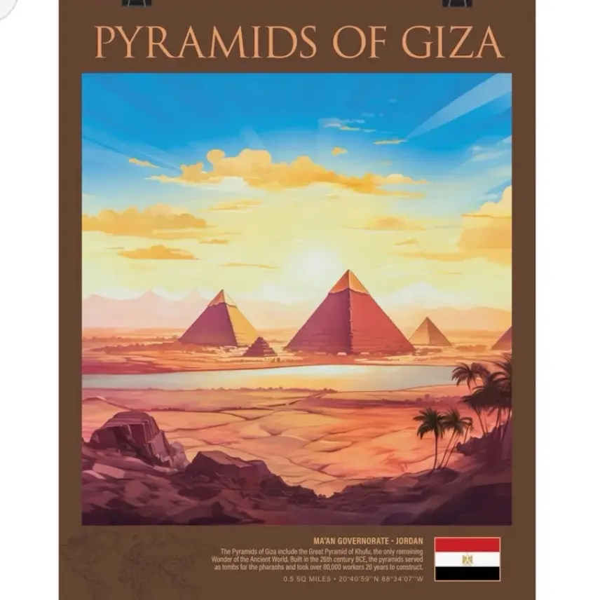 Pyramids of Giza Poster - Classic Travel Wall Decor