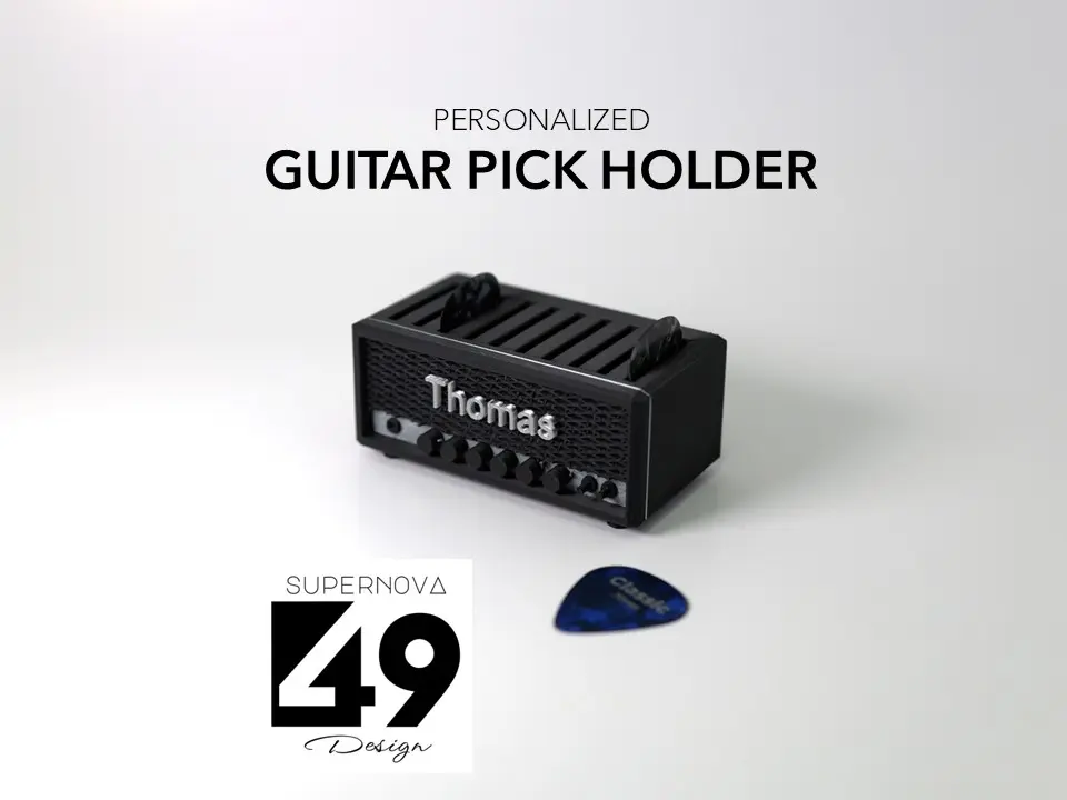 Personalized Guitar Pick Holder, 3D Printed Soldano Inspired Amp, custom colors