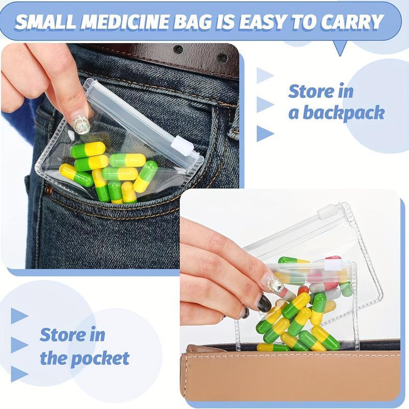 Zippered Pill Pouch Bags - 10 Pcs, Slide Lock Clear Plastic Mini Bags, BPA-Free for Pills Vitamins, Supplements, Medications, Jewelry, Crafts, Small Objects - Self-Sealing, Reusable, Travel-Friendly Zippered Pill Pouch Bags - 10 Pcs, Slide Lock Clear Plastic Mini Bags, BPA-Free for Pills Vitamins, Supplements, Medications, Jewelry, Crafts, Small Objects - Self-Sealing, Reusable, Travel-Friendly