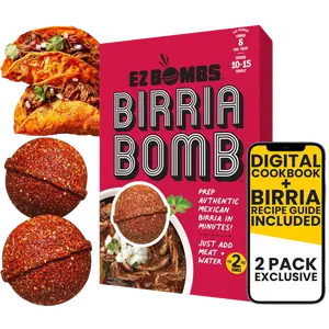 EZ BOMBS BirriaBombs 2 Bombs Per Pack - Seasoning Spice Bomb Flavor for Authentic Mexican Dishes - Traditional