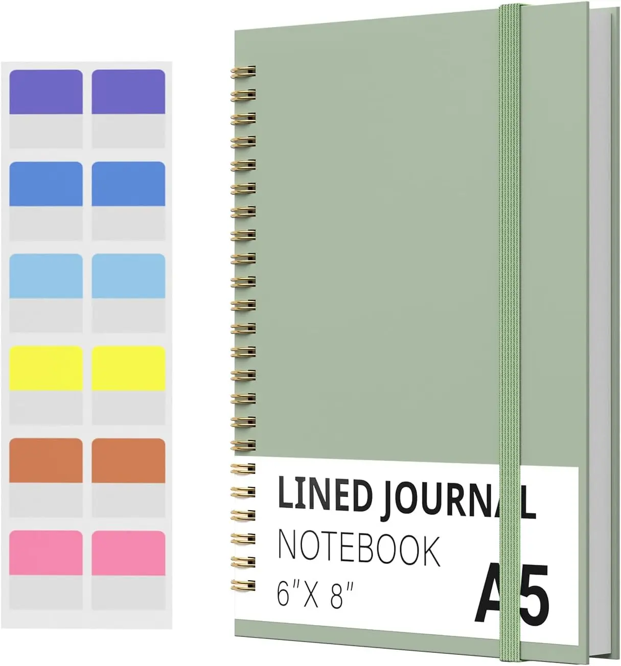 Spiral Notebook, Hardcover Notebook for School & Work, Lined Journal Notebook for Men & Women,120 Pages A5 (6 x8) (Green)