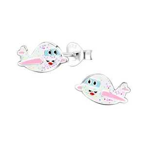 925 Silver Airplane Earrings for Girls