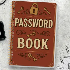 1pc Simple Password Book, Spiral Notebook Journal, Minimalist Advanced Address Password Manager With Website Password Quick Access Username And Password Storage Perfect For Home Office Internet Computer Logins, Great Holiday Gifts