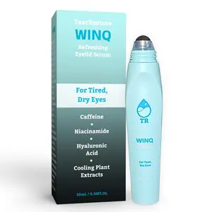 TearRestore WINQ Eye Brightener Eyelid Serum | Instant Tired Eyes Relief | Under Eye Whitening & Roller for Puffy Eyes | Redness Relief with Niacinamide & Caffeine | Hydrating & Revitalizing | 10mL