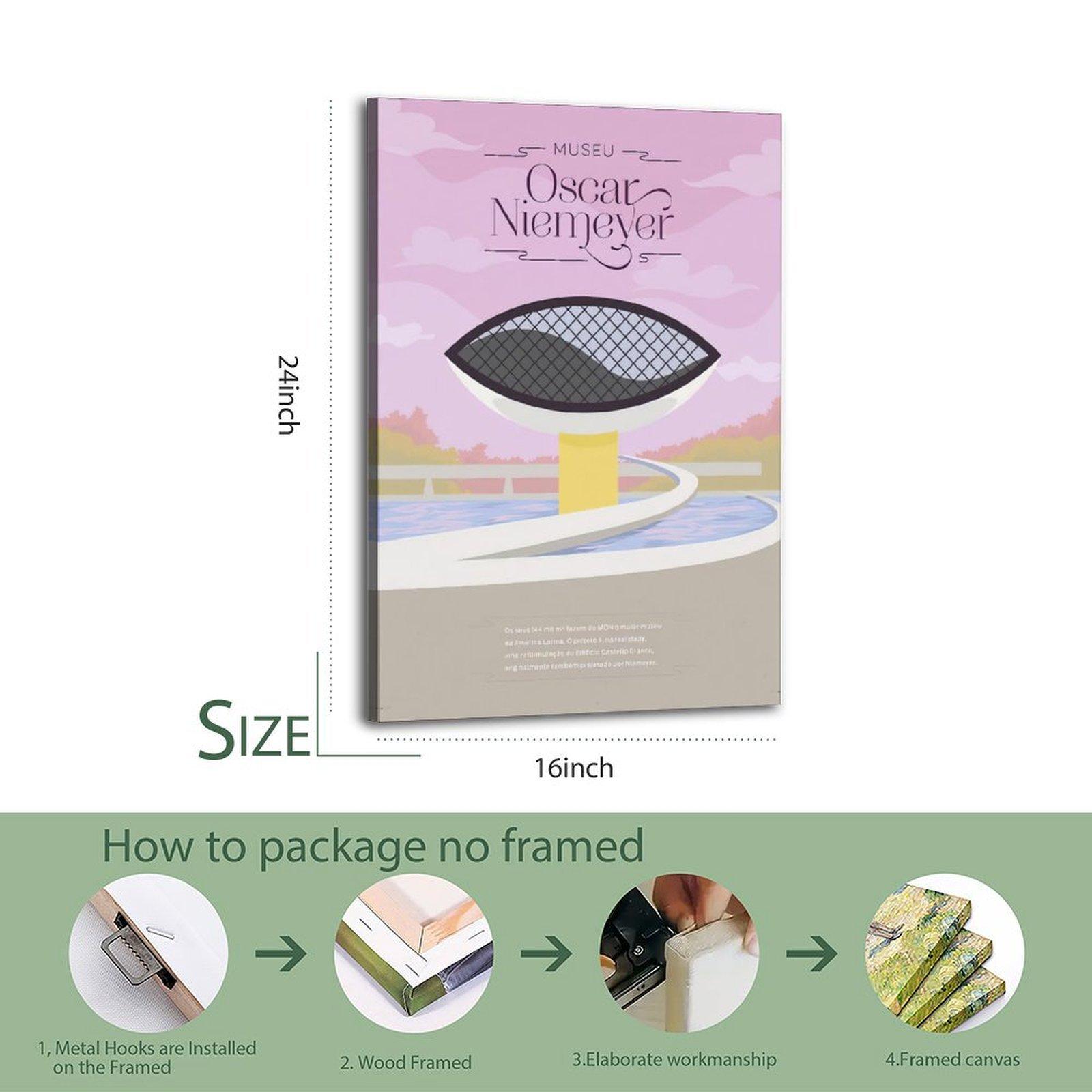 Museu Oscar Niemeyer Illustration Poster Decorative Painting Canvas Wall Art Picture Print Modern Family Bedroom Decor