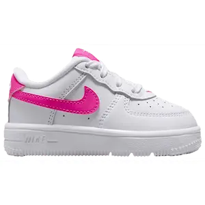 Nike Force 1 Low Lace- Kids' White Pink