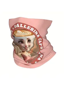 Ballerina Capuccina Dancing Italian Brainrot Meme Neck Gaiter, Multi-functional Thin Face Mask and Neck Cover. Stretchy Breathable Fabric for Outdoor Sports.