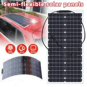 35W 18V Ultra-Thin Semi-Flexible Solar Panel, Monocrystalline Bendable Design with MC4 for Camper Off-Grid Charging
