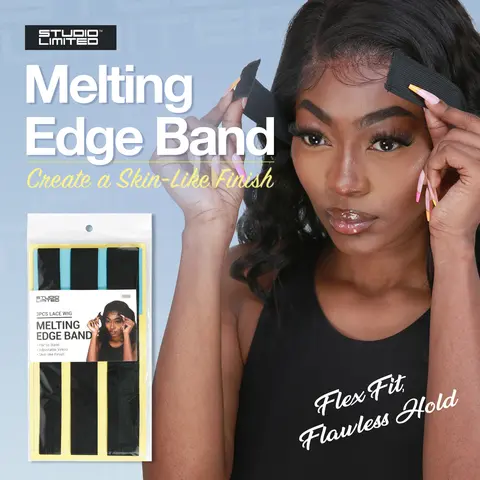 Studio Limited Elastic Wig Bands, Glueless Edge Wrap for Melting Lace, Adjustable Velcro to Secure Your Wig, Non-Slip, 3 Pcs, Durable And Breathable, Easy To Use, Fits All Head Sizes, Lace Edge, Velcro Wrap, Unisex, Velcro Ends