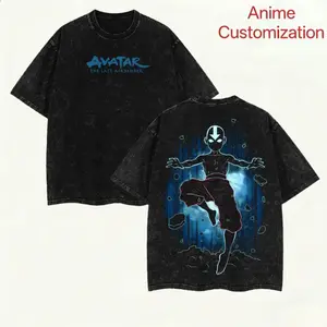 Aang T-Shirt - Avatar the Last Airbender Shirt, Animated Shirt, Vintage T-Shirt Menswear Top Underwear Tshirt The Last Air Nomad - The Avatar Anime Double Printed Washed Tee Unisex Oversize Anime Manga MCV
