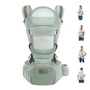 Baby Carrier with Hip Seat, 6- in-1 Baby Carrier Newborn to Toddler, Ergonomic M Position with Head Support and Breathable Mesh,Adjustable Removable Baby Sling Carrier (7-45 lbs)