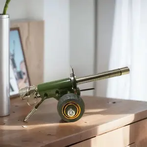 Firecracker Artillery Cannon Stainless Steel Mini Cannon Model Metal Replica Collectibles Handcraft Model Collection Gifts Decor Ornaments Figurine Green