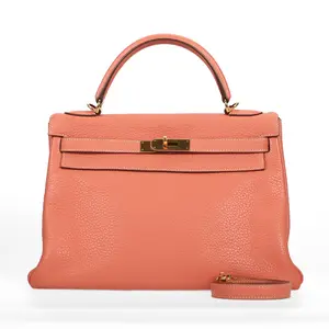 Pre-owned HERMÈS Taurillon Clemence Calfskin Shoulder Bags Kelly Crevette 32 22270402 L