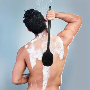 Long-handled silicone bath scrub brush, exfoliates and relieves itching on the back in one step, full-body bath brush, provides delicate SPA-level cleansing for the whole body, Body Brush for Showering