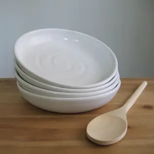 Classic White Ceramic Bowl Set for Everyday Use & Personalized Gifts Ideal for Home