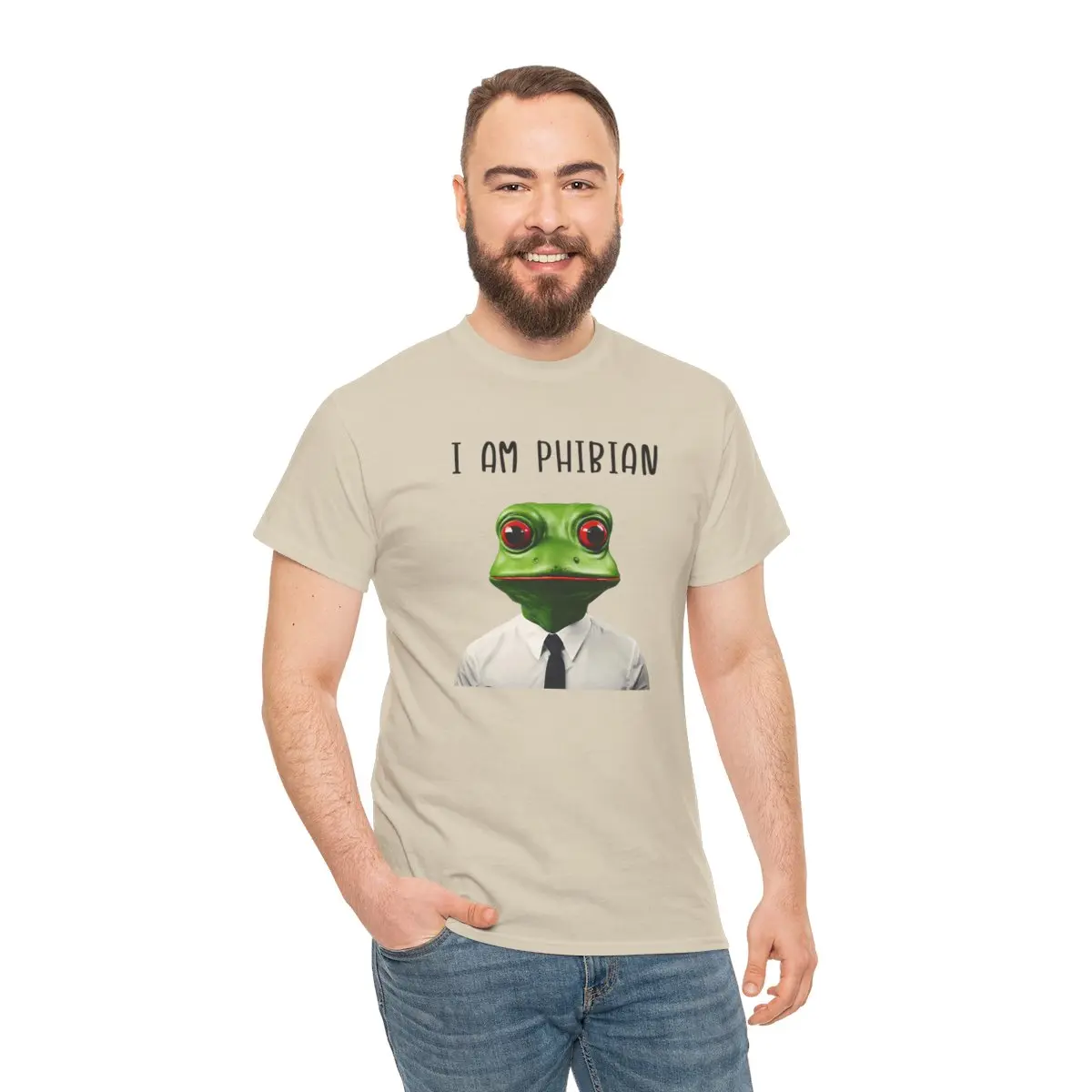 I Am Phibian Amphibian Frog Funny Unisex Heavy Cotton Tee Shirt