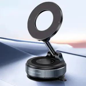 Magnetic Car Phone Holder, Car Phone Mount - 360° Rotation & Folding,Equipped with Vacuum Suction Cup, Suitable for Car, GymOffice & Driving Use