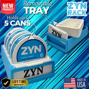 ZLYD Zyn RACK Chillwave Blue Can Chiller Rack - Organized Storage Solution with Removable Tray, Custom Nameplate, and Durable Design