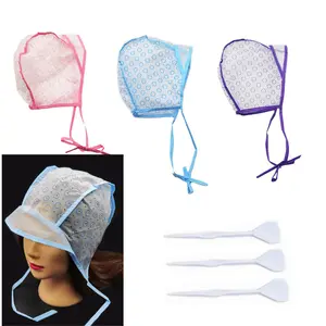 2pcs Hair Coloring Cap with Plastic Hook Hair Dispenser set, Single-time use hair dye tool set, Professional Highlight & Hair Dye Accessories, Salon Grade Hair Tinting Kit.