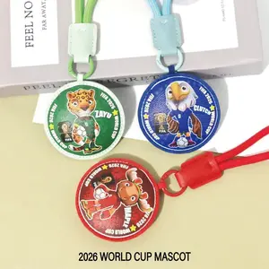 2026 World Cup Mascot Keychain| Cute Maple Zayu Clutch Bag Charm| 2026 North America Soccer Souvenir Pendant| Leather Keyring for Fans & Kids Gift