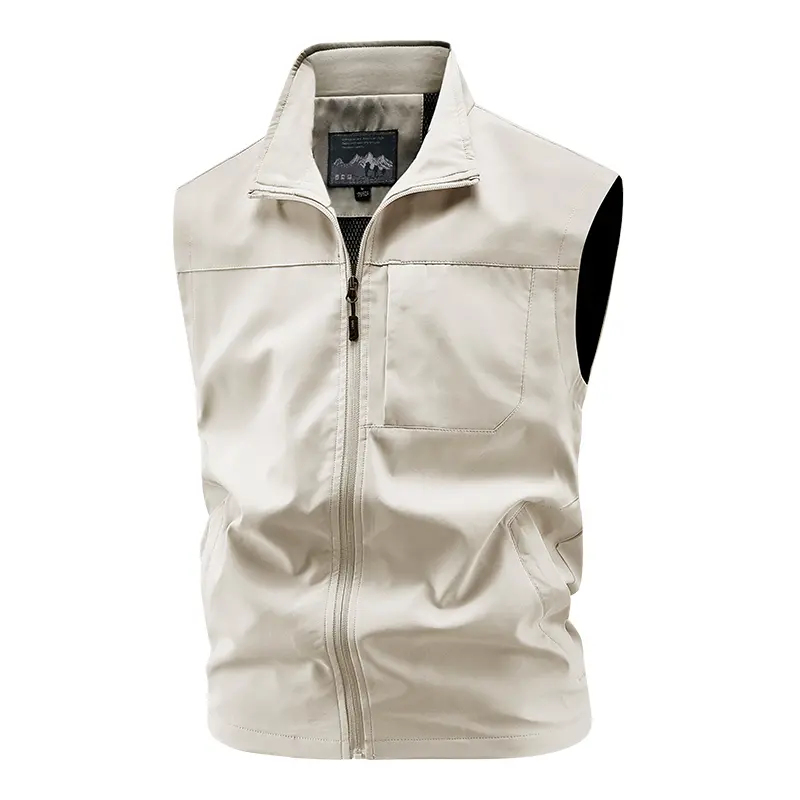 Men's Plain Sleeveless Stand Collar Vest - Multifunctional Outdoor Menswear Tops, Windproof, Waterproof, Casual Sports Design, Premium Quality, Fashionable, Versatile, Multi-Color Options #SummerVibes #FathersDayGift