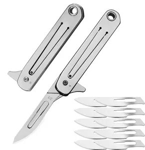 Ultra-Slim Tactical EDC Scalpel Knife – Razor-Sharp Flipper with 10 Replaceable Blades | G10 Handle & Liner Lock for Precision Cutting | Cool Stuff Multifunctional Tool for Outdoor, Survival & Daily Carry