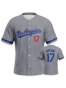 Los Angeles #17 Baseball Jersey Premium lettering and numbering print Comfortable and skin-friendly Quick-dry and breathable All-season sportswear Stylish casual T-shirt Sports Top