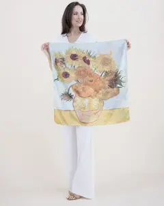 A Walk in the Rain Artistic Print Satin-Feel Double-Sided Square Scarf