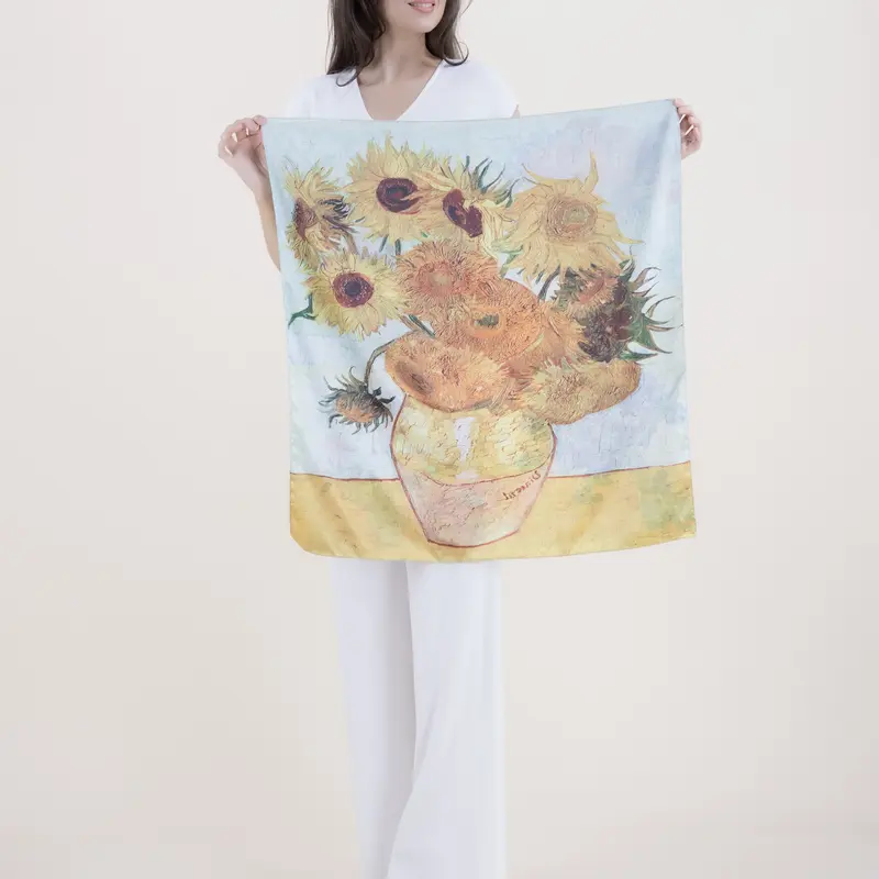 Elegant Square Scarf - Vibrant Colors Rain Theme Artistic Print, Satin-Feel Double-Sided Luxe Polyester, Silky Touch Refined on Skin, Lightweight Versatile Scarf, Ideal for Anniversary Gifting, Elegant Scarf, Lightweight Scarf