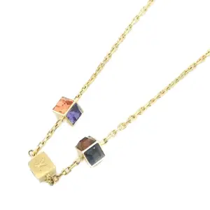 Pre-owned Louis Vuitton Brass Small Leather Goods Collier Gamble Necklace