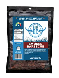 Smoked Barbecue Beef Jerky - Beef OC Premium Brisket Beef Jerky 3oz