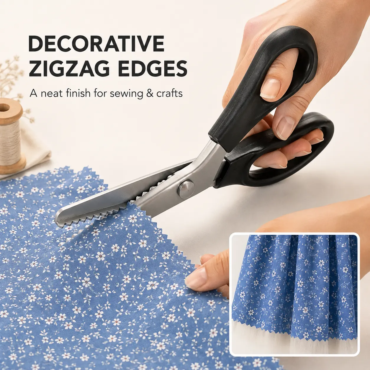 1/2 Pack 9.1-Inch Pinking Shears for Fabric, Stainless Steel Zigzag Scissors with 0.2-Inch Serrated Teeth, Comfort-Grip Decorative Edge Cutter for Sewing, Dressmaking, Tailoring, Quilting and DIY Crafts