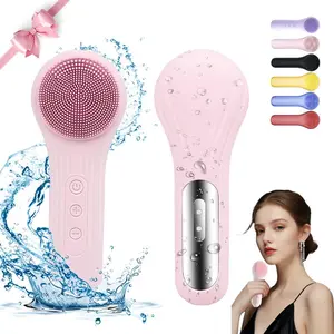 Rechargeable Silicone Vibrating Massage Facial Cleansing Brush, Ergonomic Soft Grip, USB Powered Facial Cleaning Tool, Facial Skin Care Tool for Women
