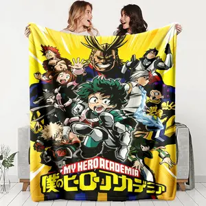My Hero Academia Flannel Blanket, Soft and Warm, 100% Fiber, Perfect for Bed, Sofa, Office, Camping, Travel, Ideal Gift