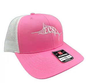 East Coast Saltwater Living Pink Hat with White Marlin Embroidery